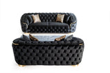 Scarlett Black Velvet Sofa & Loveseat - Ella Furniture
