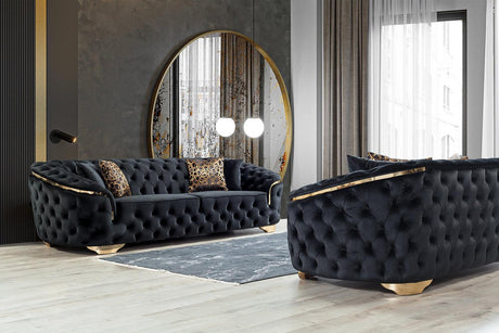 Scarlett Black Velvet Sofa & Loveseat - Ella Furniture