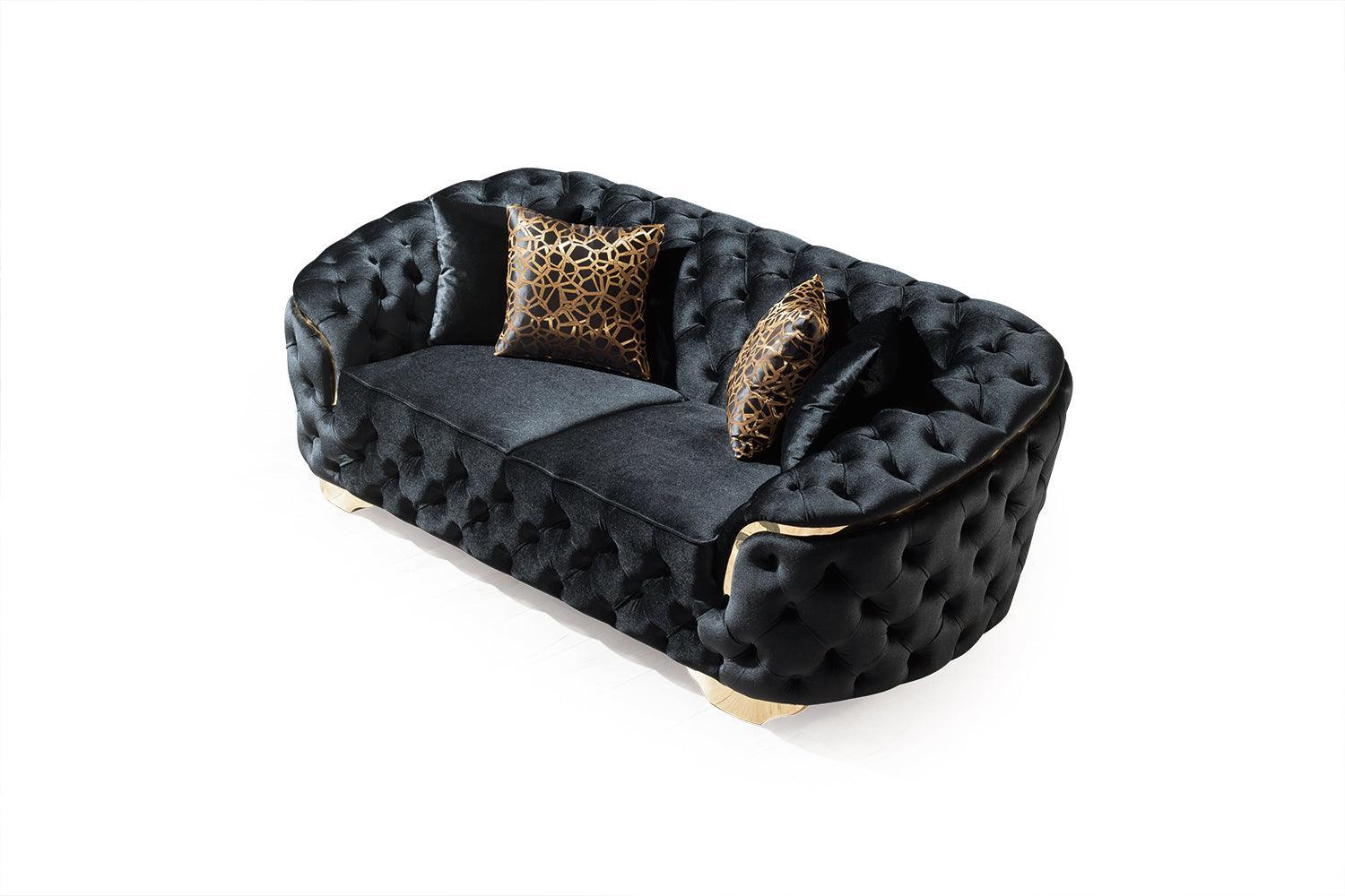 Scarlett Black Velvet Sofa & Loveseat - Ella Furniture