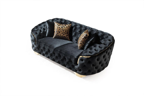 Scarlett Black Velvet Sofa & Loveseat - Ella Furniture