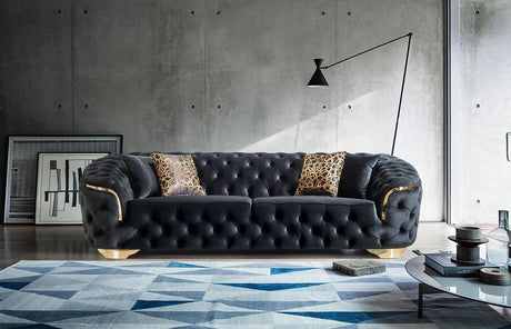 Scarlett Black Velvet Sofa & Loveseat - Ella Furniture