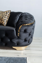 Scarlett Black Velvet Sofa & Loveseat - Ella Furniture