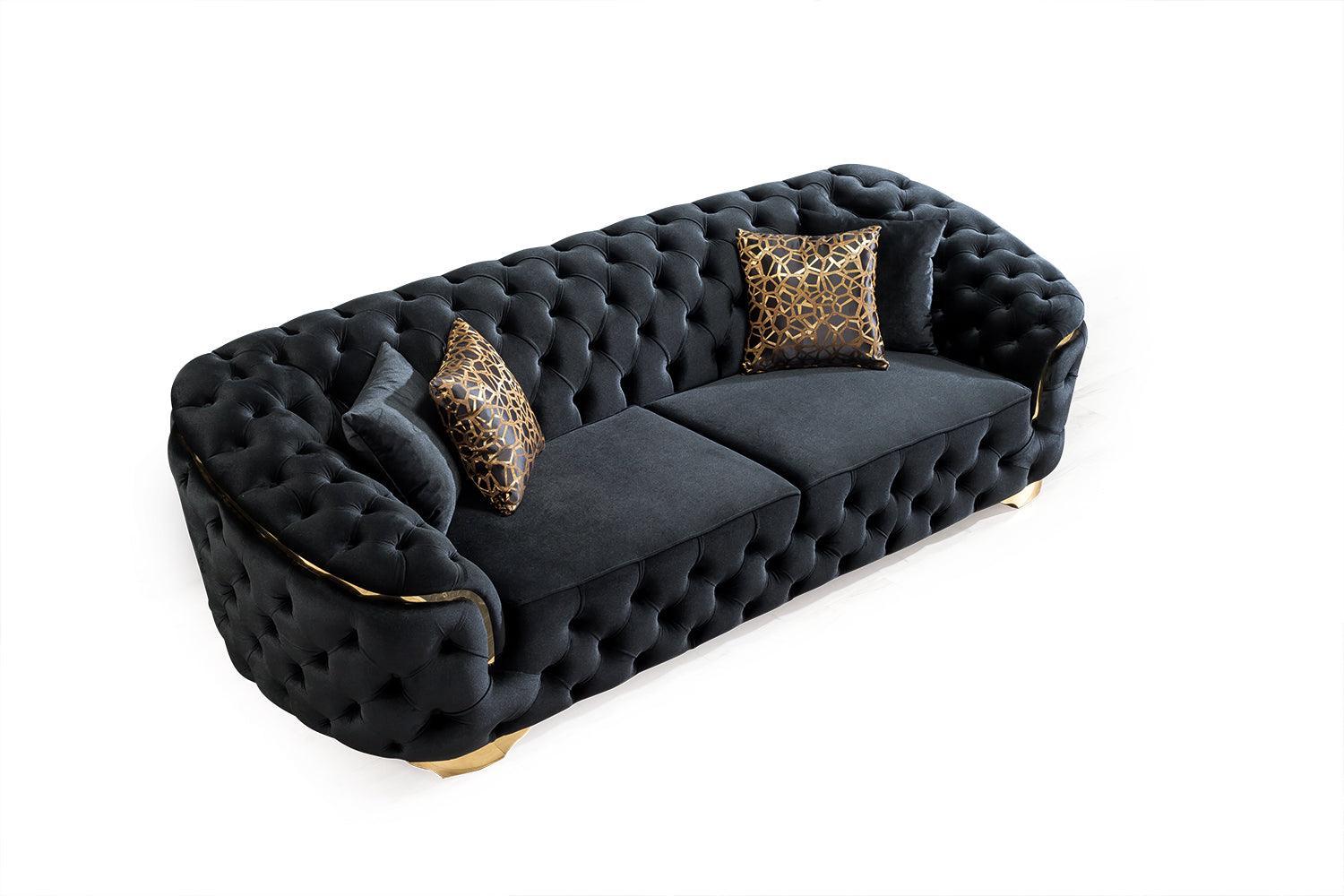 Scarlett Black Velvet Sofa & Loveseat - Ella Furniture