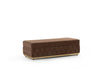 Harper Mocha Velvet Rectangle Ottoman - Ella Furniture