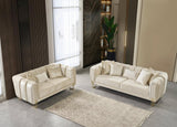 Ella Ivory Velvet Sofa & Loveseat - Ella Furniture