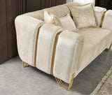 Ella Ivory Velvet Sofa & Loveseat - Ella Furniture