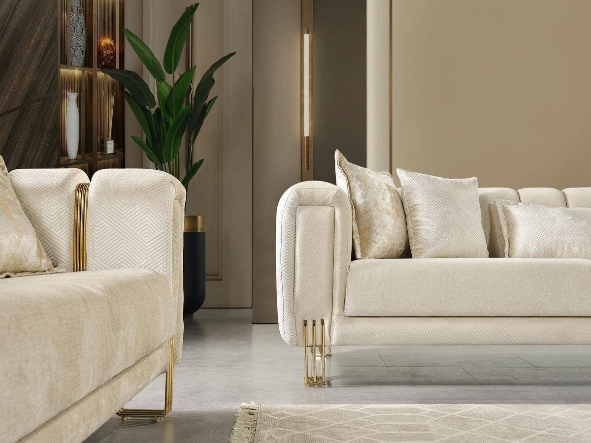 Ella Ivory Velvet Sofa & Loveseat - Ella Furniture