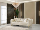 Ella Ivory Velvet Sofa & Loveseat - Ella Furniture