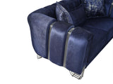 Ella Navy Velvet Sofa & Loveseat - Ella Furniture