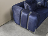 Ella Navy Velvet Sofa & Loveseat - Ella Furniture