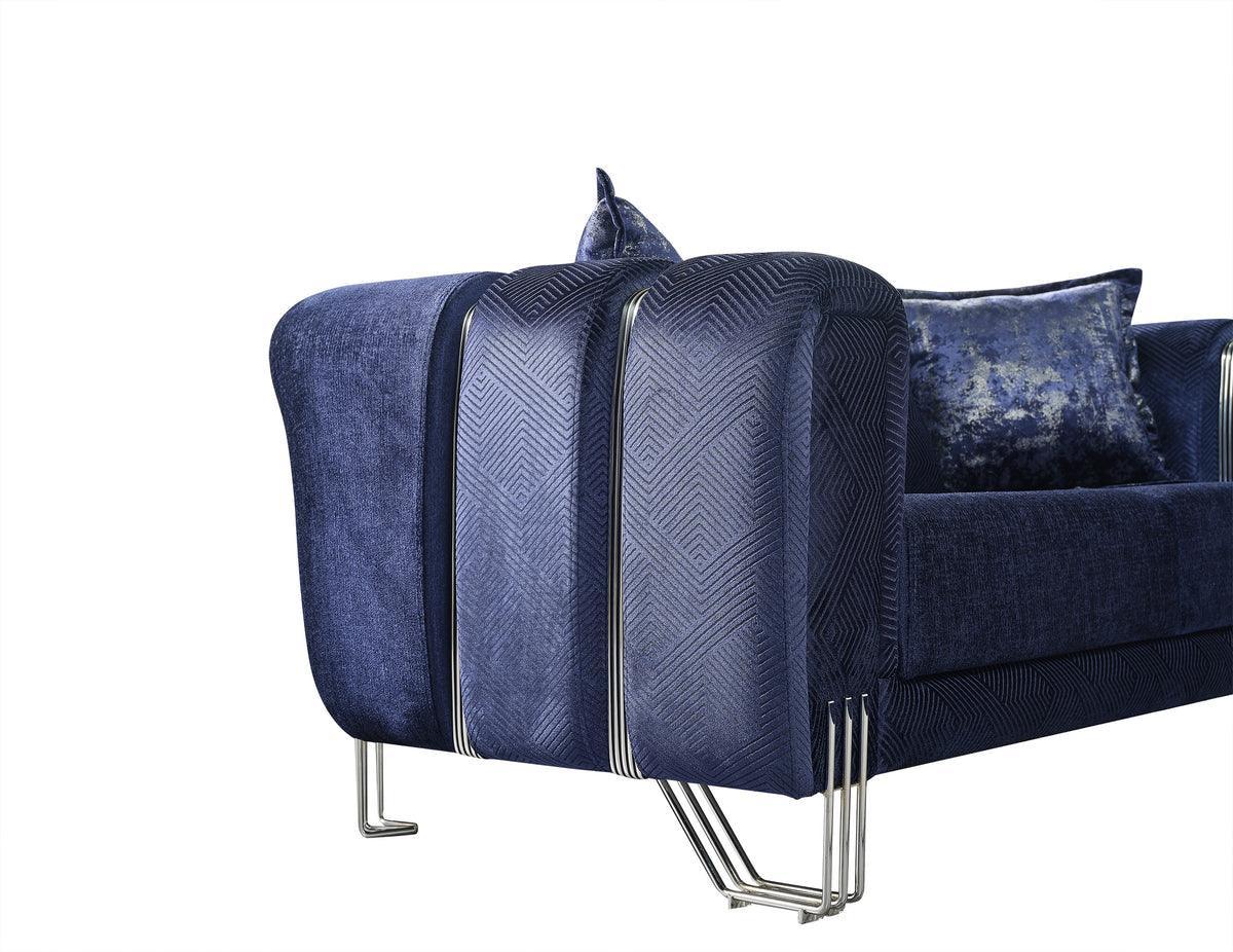 Ella Navy Velvet Sofa & Loveseat - Ella Furniture