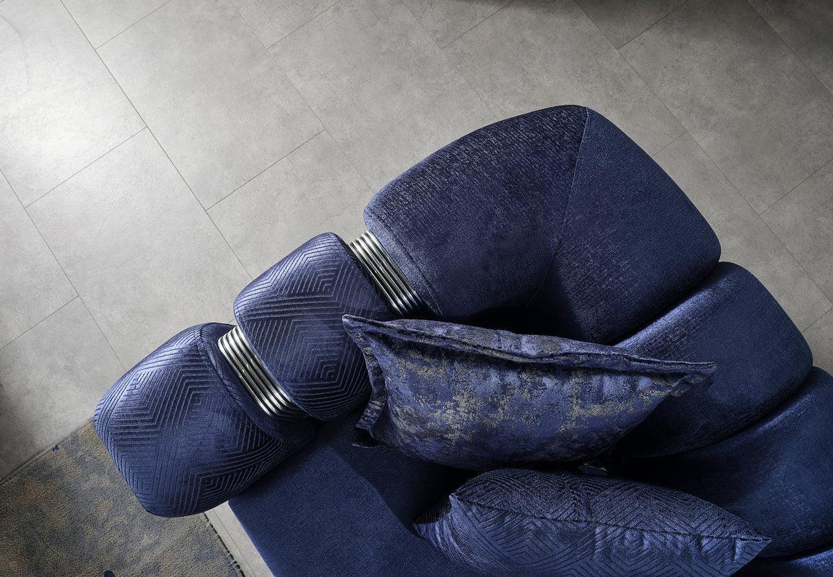 Ella Navy Velvet Sofa & Loveseat - Ella Furniture