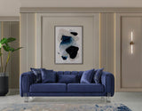 Ella Navy Velvet Sofa & Loveseat - Ella Furniture