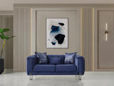 Ella Navy Velvet Sofa & Loveseat - Ella Furniture