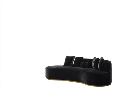 Sophia Black Velvet Chaise Lounge - Ella Furniture