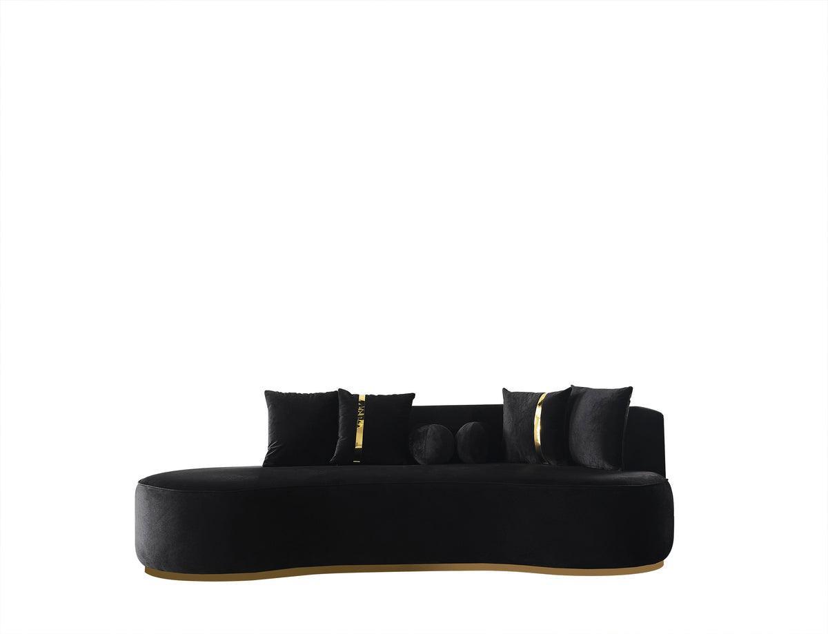 Sophia Black Velvet Chaise Lounge - Ella Furniture