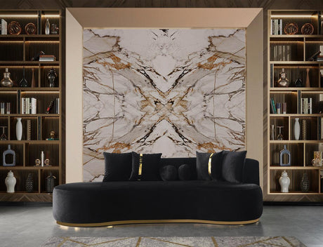 Sophia Black Velvet Chaise Lounge - Ella Furniture