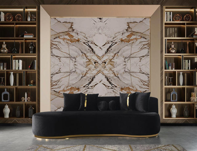 Sophia Black Velvet Chaise Lounge - Ella Furniture