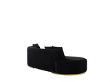 Sophia Black Velvet Chaise Lounge - Ella Furniture
