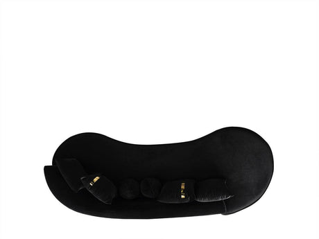 Sophia Black Velvet Chaise Lounge - Ella Furniture