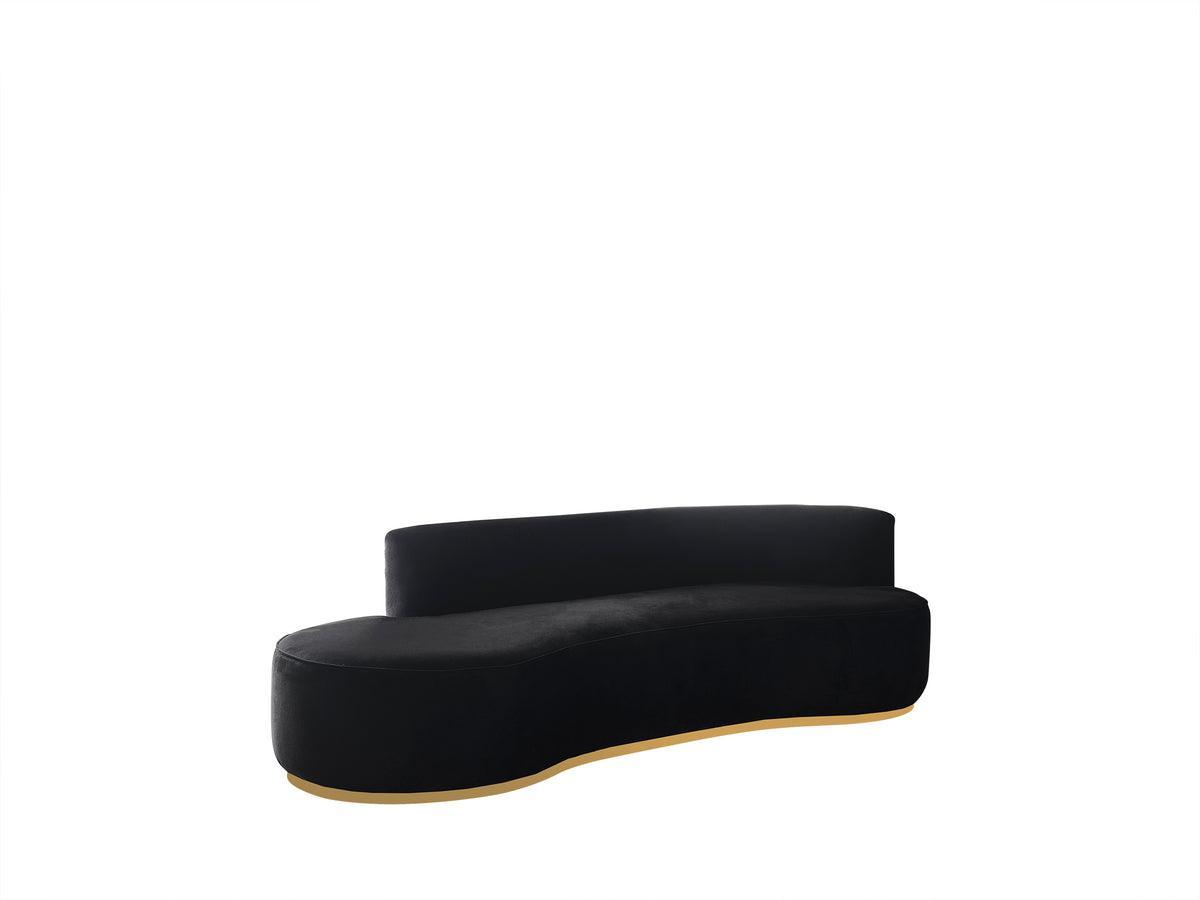 Sophia Black Velvet Chaise Lounge - Ella Furniture