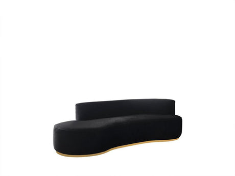 Sophia Black Velvet Chaise Lounge - Ella Furniture