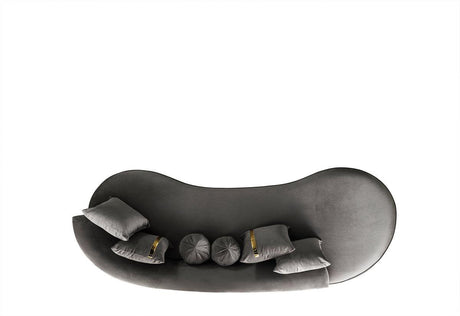 Sophia Gray Velvet Chaise Lounge - Ella Furniture