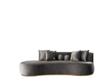 Sophia Gray Velvet Chaise Lounge - Ella Furniture
