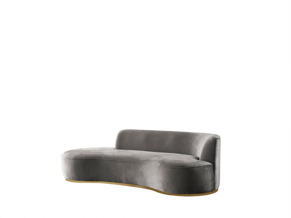 Sophia Gray Velvet Chaise Lounge - Ella Furniture