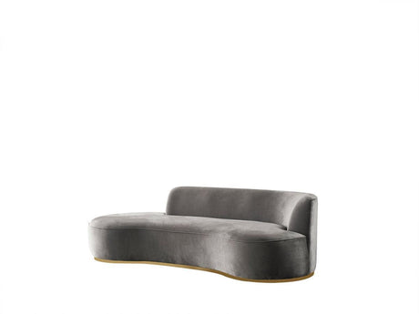 Sophia Gray Velvet Chaise Lounge - Ella Furniture