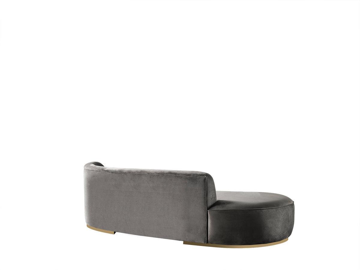 Sophia Gray Velvet Chaise Lounge - Ella Furniture