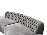 Sophia Gray Velvet Curved Sectional - Ella Furniture