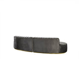 Sophia Gray Velvet Curved Sectional - Ella Furniture