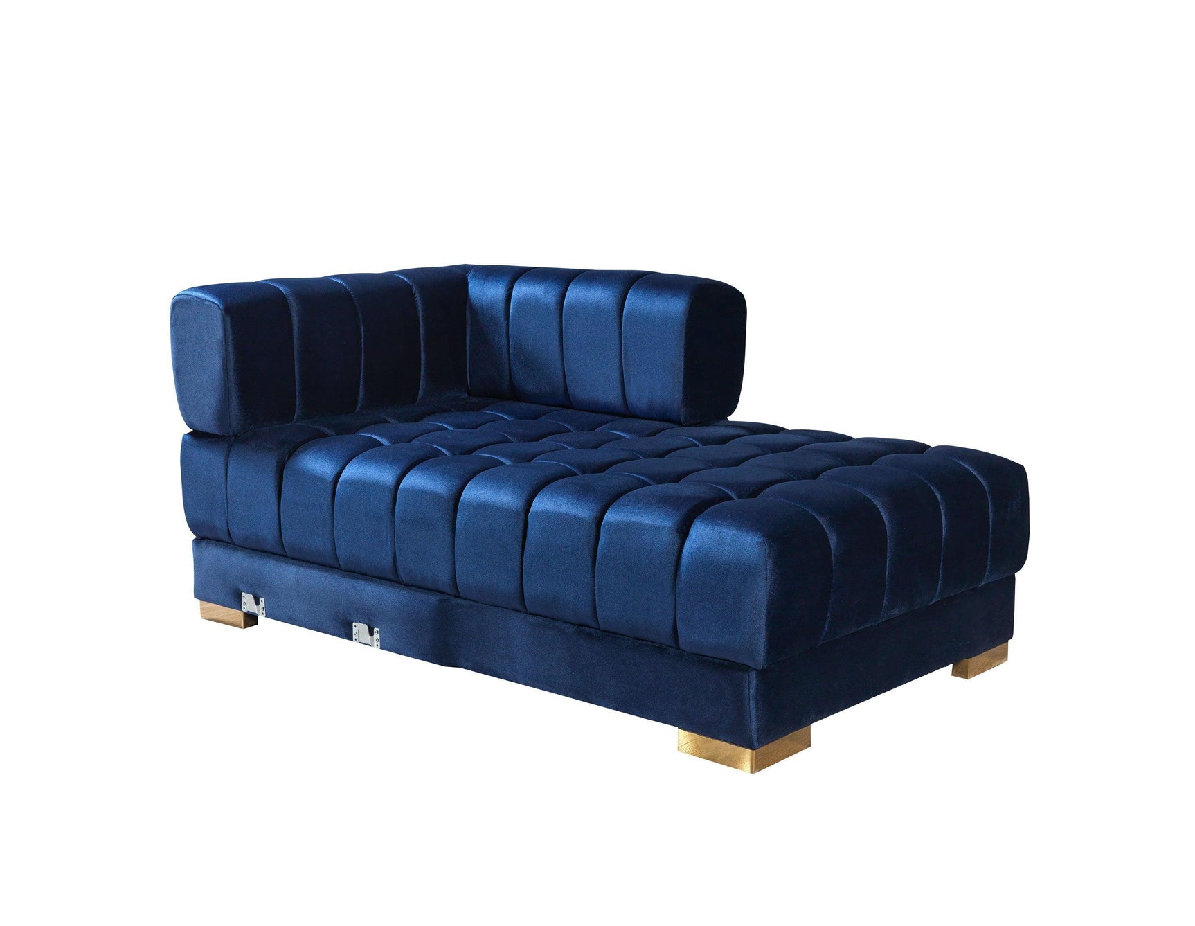 Mia Blue Velvet Double Chaise Sectional - Ella Furniture