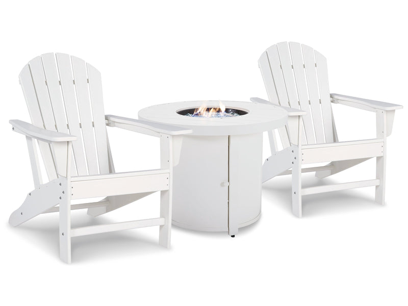 Sundown White Treasure Fire Pit Table And 2 Chairs - Ella Furniture
