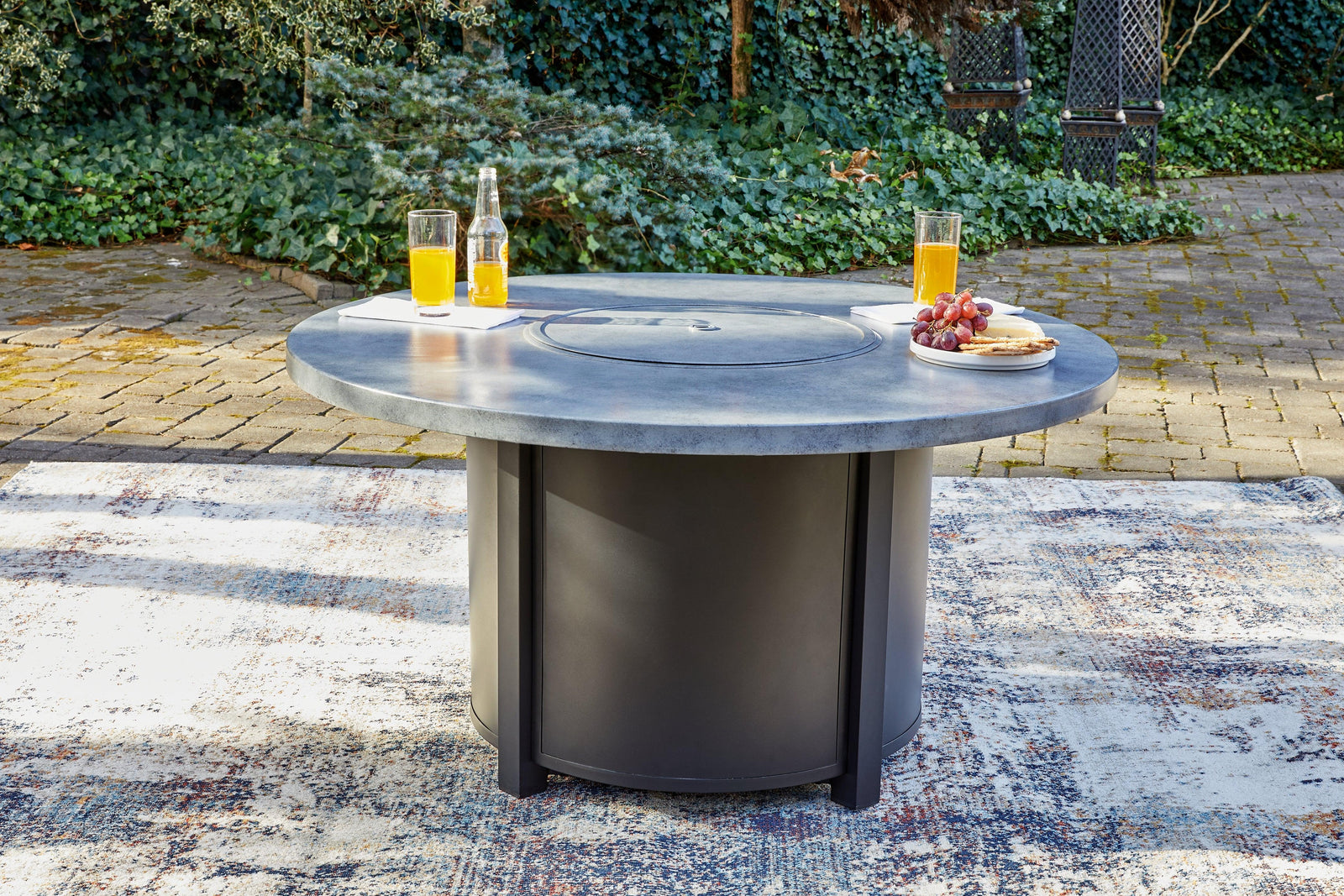 Coulee Mills Gray/black Fire Pit Table - Ella Furniture
