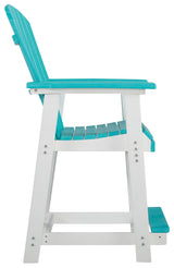 Eisely Turquoise/white Outdoor Counter Height Bar Stool (Set Of 2) - Ella Furniture