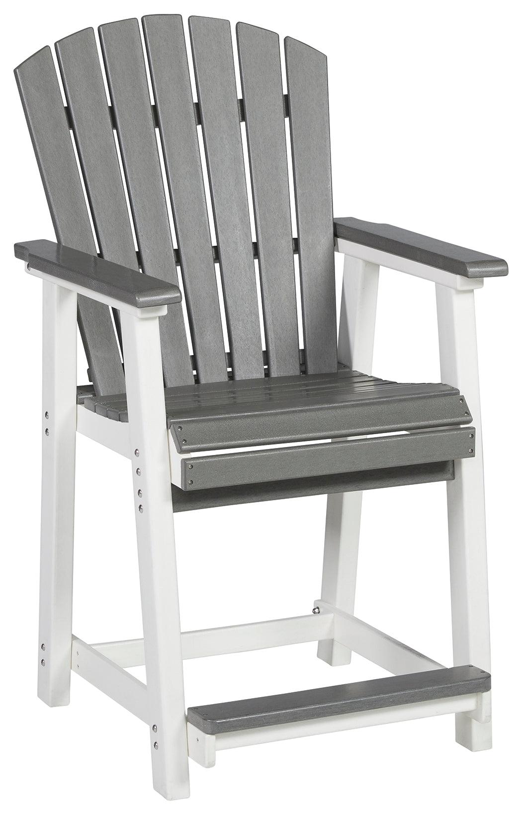 Transville Gray/white Outdoor Counter Height Bar Stool (Set Of 2) - Ella Furniture