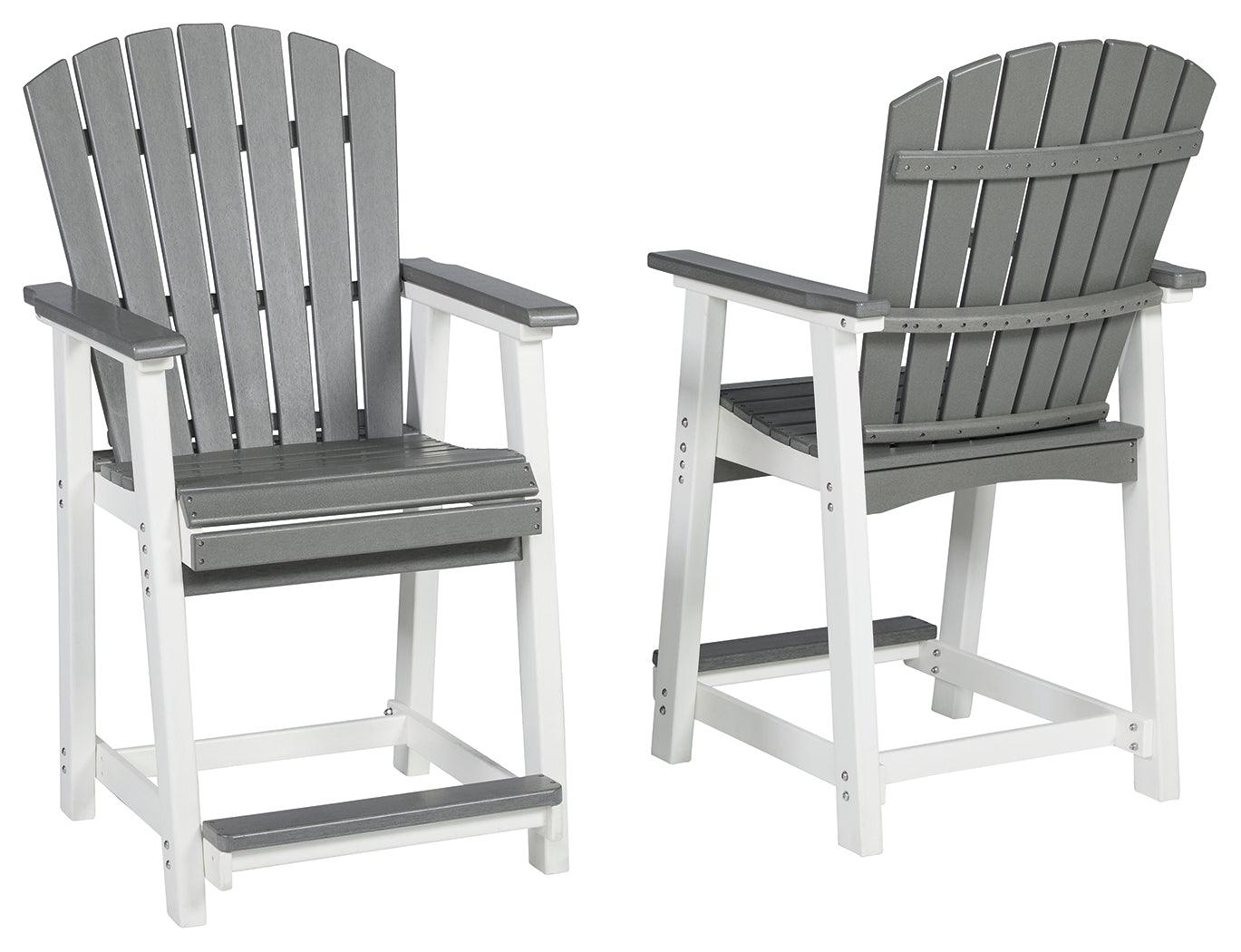 Transville Gray/white Outdoor Counter Height Bar Stool (Set Of 2) - Ella Furniture