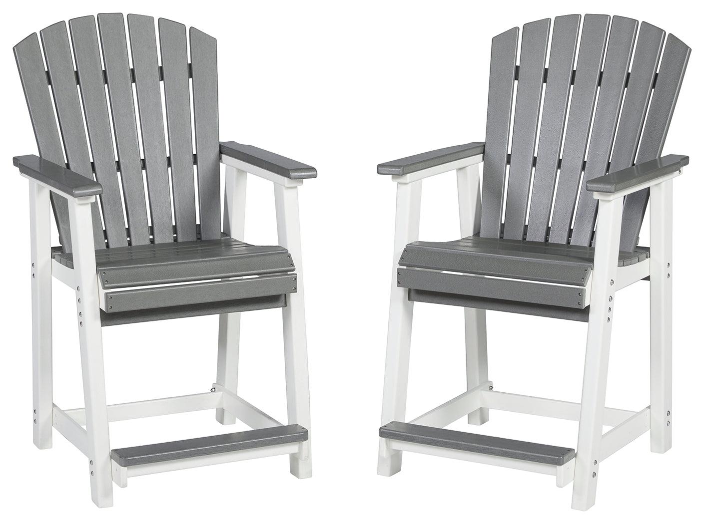 Transville Gray/white Outdoor Counter Height Bar Stool (Set Of 2) - Ella Furniture