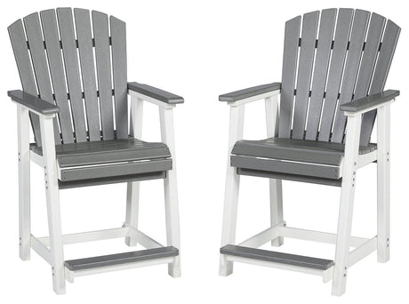 Transville Gray/white Outdoor Counter Height Bar Stool (Set Of 2) - Ella Furniture