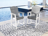 Transville Gray/white Outdoor Counter Height Bar Stool (Set Of 2) - Ella Furniture