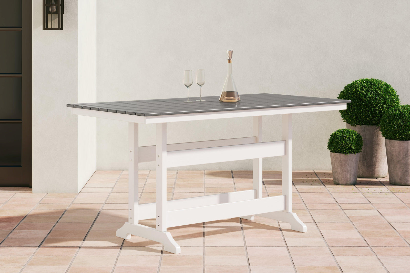 Transville Gray/white Outdoor Counter Height Dining Table P210-642 - Ella Furniture