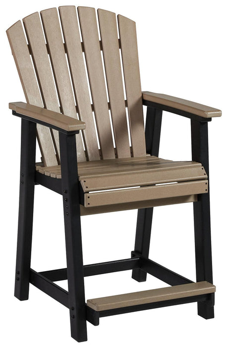 Fairen Trail Black/driftwood Outdoor Counter Height Bar Stool (Set Of 2) - Ella Furniture