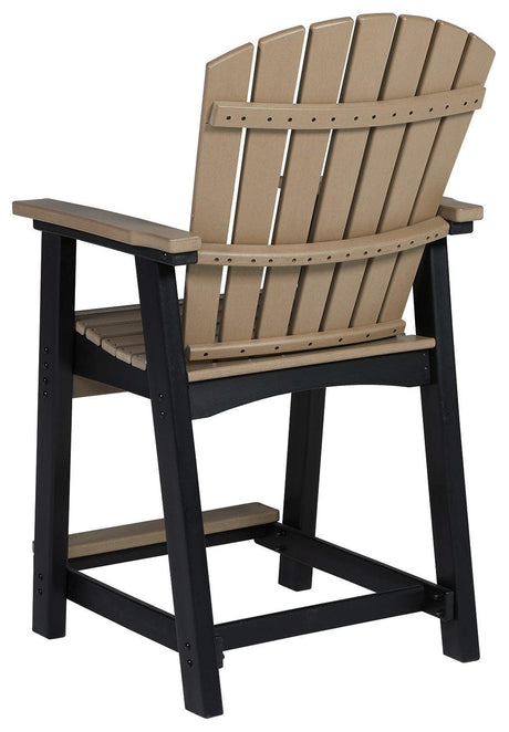Fairen Trail Black/driftwood Outdoor Counter Height Bar Stool (Set Of 2) - Ella Furniture