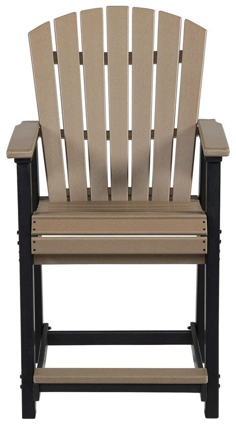 Fairen Trail Black/driftwood Outdoor Counter Height Bar Stool (Set Of 2) - Ella Furniture