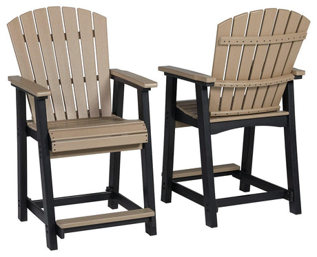 Fairen Trail Black/driftwood Outdoor Counter Height Bar Stool (Set Of 2) - Ella Furniture