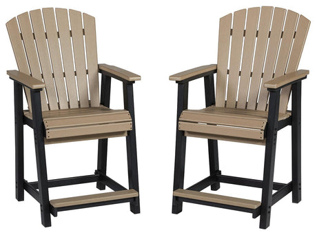 Fairen Trail Black/driftwood Outdoor Counter Height Bar Stool (Set Of 2) - Ella Furniture