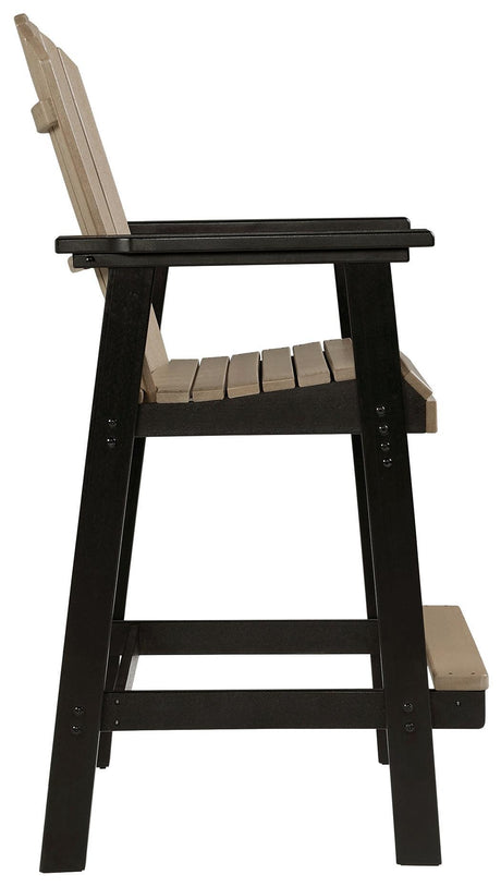 Fairen Trail Black/driftwood Barstool (Set Of 2) - Ella Furniture