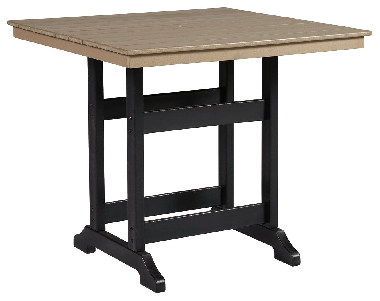 Fairen Trail Black/driftwood Outdoor Counter Height Dining Table - Ella Furniture